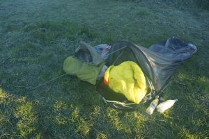 Bivy bag in frost